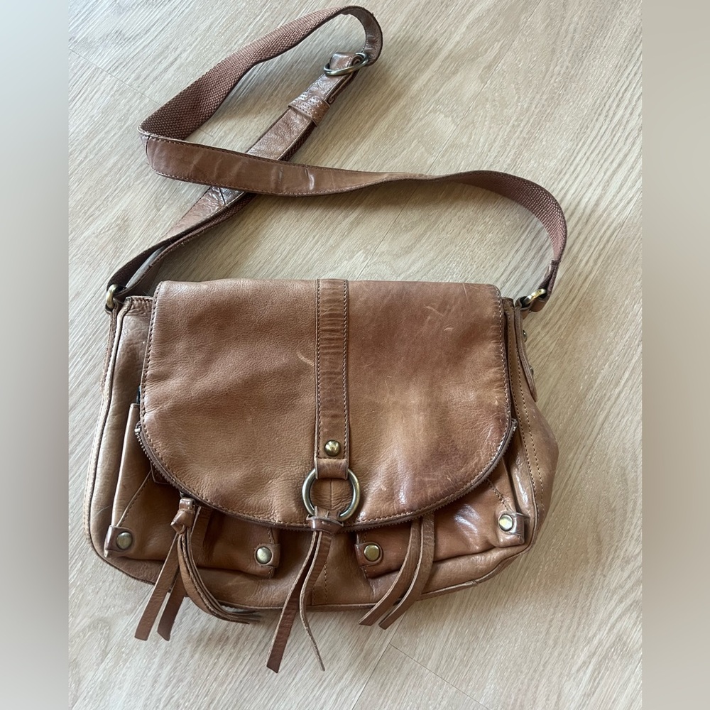 Lucky Brand Tan Leather Crossbody Bag